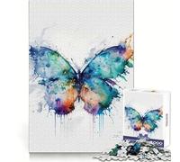 Watercolor Butterfly Adults 1000 Pieces Puzzle Reasoning Practice Easy Enjoyment Premium Edges Lovely Gift (38x26cm)