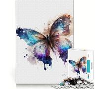 Watercolor Butterfly Adults Puzzles 1000 Piece Jigsaws Recall Skill Fun High Precision Die Cut Easy to Learn Family Enjoyment (38x52cm)