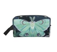 Watercolor Butterfly Art Prints Large Makeup Bag Makeup Pouch with Handle, Portable Simple Travel Makeup Organizer Case for Women