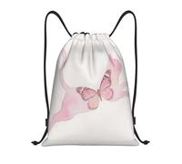 Watercolor Butterfly Cat Swimming Bag Lightweight Pe Bag Durable Drawstring Backpack For Adults School Trainer 36X42Cm