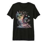 Watercolor Butterfly Fairy Read Book Library Fantasy Novel Premium T-Shirt