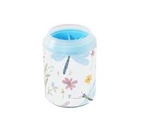 Watercolor Butterfly Flowers Soft Color Portable Dog Foot Washer Soft Silicone Brush Essential For All Pets Owners for Small Medium Large Breed Dogs/Cats peine para perros