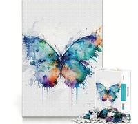 Watercolor Butterfly Jigsaw 1000 Pieces for Teenagers Mind Boost Fun Zero Gap Captivating Leisure for Cozy Indoors (50x75cm)