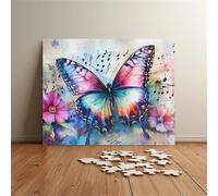 Watercolor Butterfly Jigsaw Puzzles for Adults 500 Pieces Educational Toys Challenging Game 500 Piece Puzzles for Adults for The Whole for Women Gifts for Men