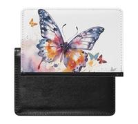 Watercolor Butterfly Passport Holder Passport Cover Protector Essentials with Credit Card Slots for Women Men