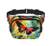 watercolor butterfly Printed fashionable waist bag, unisex messenger bag, fashionable travel waist bag
