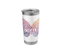 Watercolor Butterfly Travel Mug Personalized Name Rosalie Stainless Steel Insulated Tumbler