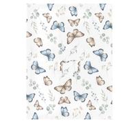 Watercolor Butterfly White Baby Car Seat Cover, Breathable Woven Fabric