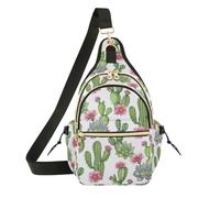 Watercolor Cacti Succulents Flowers One Shoulder Pouch Bright Print Shoulder Bag for Teens