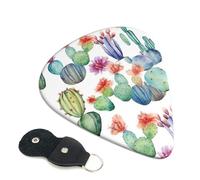 Watercolor Cactus Guitar Plectrums, 6 Guitar Plectrums, Double Sided Printing, For Acoustic Guitar, Bass, Ukulele, Electric Guitar (0.46 Mm 0.71 Mm 0.96 Mm)