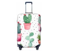 Watercolor Cactus Polka Dot Luggage Cover Elastic Suitcase Protector Ftis 22-24 Inch Suitcase Cover for Luggage