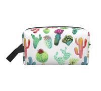 Watercolor Cactus SucculentsMakeup Trave Bag for Women,Cosmetic Large Capacity Organizer