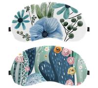 Watercolor Cactus with Pink Flowers 2-Pack Light-Blocking Soft Breathable Sleeping Mask Eye Patch
