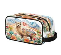 Watercolor Camel Cactus Toiletry Bag for Travel, Cosmetic Makeup Bag Waterproof Polyester Shaving Bag for Men Women Kids, Portable Organizer for Bathroom Gym Vacation