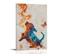 Watercolor Canvas Featuring A Shih Tzu And Butterflies, Framed Poster for Wall Decor, A Gift for Dog Lovers (3) 08x12inch(20x30cm)