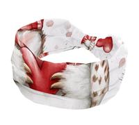 Watercolor Cartoon Cute Owl in Winter Red and White Scarf Sports Headbands for Women, Elastic Sports Hair Bands Nurse Wide Turban for Workouts Yoga Gym Tennis