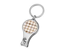 Watercolor Checkered Pattern Light Brown White Nail Clippers Toenail Clipper Cutters Professional Nail Trimmer Nail Cuticle Cutter for Women Men