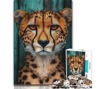 Watercolor Cheetah Puzzles 1000 Pieces for Adults,Challenging Game And Family Play for Is Ideal As A Gift for The Whole Family (38x26cm)