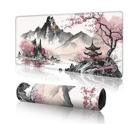 Watercolor Cherry Blossom Large Gaming Mouse Pad,Mouse Pad Gaming 31.5 x 11.8 in Mouse Mat Desk Pad,Large Desk Mat,Extended Keyboard Mousepad with Non-Slip Base and Stitched Edge for Desk Home Office