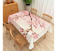 Watercolor Cherry Blossom Table Cloth Wipeable Tablecloths Rectangular 100x140 cm, 3D Pattern Cherry Blossoms Tablecloth Wipe Clean Polyester Table Cover for Garden, Kitchen, Party 343f