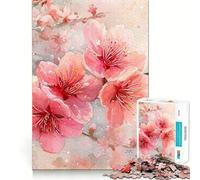 Watercolor Cherry Blossoms Adults 1000 Piece Jigsaw Puzzle Memory Fun Game Clean Cut Sturdy Components Unique Gift for Stress Relief (38x26cm)