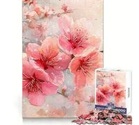 Watercolor Cherry Blossoms Jigsaw Puzzles for Adults1000 Piece Brain Stimulation Calm Distraction Premium Cut Birthday Gift (50x75cm)