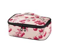 Watercolor Cherry Red Decorative Lunch Bag Women Insulated (longword) Lunch Box for Adults for School lonchera para Mujer