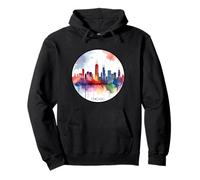 Watercolor Chicago City Skyline for Chicago Tourist Pullover Hoodie