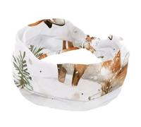 Watercolor Christmas Forest Animals and Trees Stretchy Headbands for Women, Non-Slip Hair Bands Fashion Sports Turban for Yoga Workout Daily Use