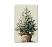 Watercolor Christmas Tree in A Basket Single Toggle Blank Wall Plate Light Switch Cover Decorative 1 Gang for Kitchen Room Bathroom Size 11.4x7cm