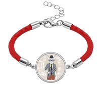 Watercolor Clothes Lovely Dog Illustration Lucky Red String Bracelet Rope Bracelet Handmade
