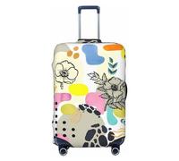 Watercolor Collage Style Travel Luggage Cover Spandex Suitcase Protector Bag,Watercolor Collage Style Anti-Scratch Fits 18-32 Inch Luggage, Suitcase Sleeve for Kid and Adult,X-Large