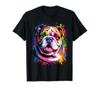 Watercolor Colorful English Bulldog Dogs for Men Wom T-Shirt