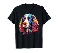 Watercolor Colorful English Springer Spaniel Dog T-Shirt