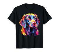 Watercolor Colorful Flat Coated Retriever Dog T-Shirt