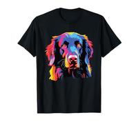 Watercolor Colorful Flat Coated Retriever Dog T-Shirt