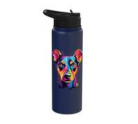 Watercolor Colorful German Pinscher Dog Stainless Steel Insulated Water Bottle