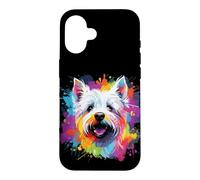 Watercolor Colorful West Highland White Terrier Dog Case for iPhone 16