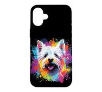 Watercolor Colorful West Highland White Terrier Dog Case for iPhone 16 Plus