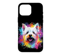 Watercolor Colorful West Highland White Terrier Dog Case for iPhone 16 Pro Max