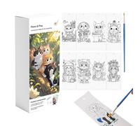 Watercolor Coloring Book For Kids - Drawing Workbook And Accessories,Watercolor Coloring Book With Cute Animal Motifs And Activities | For Kids Youth Travel School Preschool Playroom