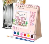 Watercolor Coloring Book, Watercolor Workbook Craft Set, Water Coloring Book, Built-in Paint and Brush, Vertical Structure, Educational Travel Toddler Activity, 12.5x10x5cm, Small Shop