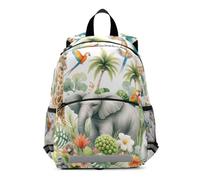 Watercolor Composition with African Animals and Natural Elements Kids Backpack for Toddlers, Kid's Backpack for Boys Girls, Kindergarten Preschool Nursery Travel Bag