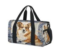Watercolor Corgi Dog Sport Duffel Bags for Kids Girls Boys Women Men Overnight Weekender Travel Bag Tote Carry Gym Casual Duffel Bags