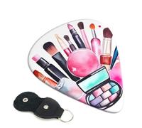 Watercolor Cosmetic 6 Pack Guitar Picks With Holder, Personalized Guitar Plectrums Non-Slip Portable Ukulele Bass Picks 0.46mm For Acoustic Guitar Lovers Gifts