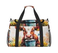 Watercolor Cow, Animal Waterproof Weekender Bags Duffel Bag Large Carry On Hand Luggage Bags Foldable Tote Bag for Travel Sports Gym Dance