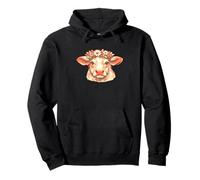 Watercolor Cow Portrait Pullover Hoodie
