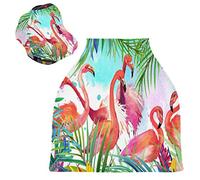 Watercolor Crane Art Baby Car Seat Cover Canopy Stretchy Nursing Covers Breathable Windproof Winter Scarf for Infant Breastfeeding Boys Girls