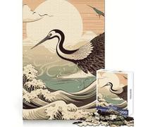 Watercolor Crane Birds for Adults 1000 Piece Jigsaw Puzzle Focus Training Peaceful Hobby Tight Join Memorable Gift (38x52cm)