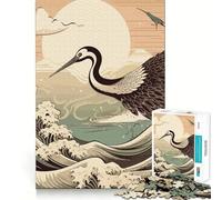 Watercolor Crane Birds Jigsaw Puzzles for Adults 1000 Think Boost Game Precise Interlock Structure Easy to Learn Family Enjoyment (50x75cm)